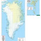 "freytag & berndt", "GRÖNLAND", "Färöer", geografische Karte von Grönland mit Küstenlinien und Farbflächen.