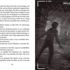 Text: "05 jul 23:27". Links Textseite, rechts dunkle Illustration mit einer Person im Regen, von hinten.