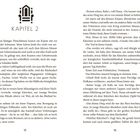 Kapitel 2. Text über einen Kojoten, der ein Festmahl stört, und ein Kätzchen, das gerettet und gepflegt wird. Seitenzahlen 15, 16.