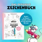 "Das offizielle Zeichenbuch. Schritt für Schritt zeichnen lernen mit 80 einfachen Motiven." Illustration mit Maus und Bleistift.