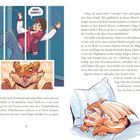 Links: "MEIN HANDY!" in einer Sprechblase, darunter ein drache lacht "HAHA" laut. Rechts: Ein drache ruht gemütlich auf einem Kissen.