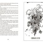 Links Text, Seite 208. Rechts eine Illustration von Efeu mit schwarzen Tropfen und dem Titel "EWIGER EFEU" darunter.