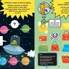 Zwei Rätsel: Planeten und Handtaschen, mit einem Alien in einem UFO. Tipp: Gesuchte Handtasche hat blauen Griff, steht über Rotem.