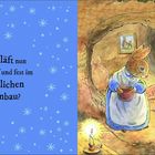 „Wer schläft nun endlich tief und fest im gemütlichen Hasenbau?“ Illustration eines Hasen in einer gemütlichen Höhle.