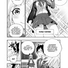 "Shino Kakeba. Sie ist bildhübsch und hat ein kluges Köpfchen. Was gibt’s? Warum macht ihr so einen Radau?" Manga-Layout.