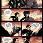 Comic mit Dialogen über Schuld, Manipulation und Verantwortung, zwischen einem Mann und einer Frau vor einem dramatischen Himmel.