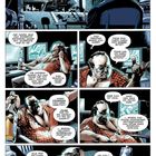 Comic-Illustration mit zwei Männern in einem Überwachungsraum. Dialoge über Gefängnis, Explosionen und moralische Konflikte.