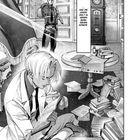 „...dass die ganze Welt in seinen Bann ziehen könnte.“
„act.29 Die Wissenschaft der Deduktion.“
Im Raum sind zwei Männer, Bücher und eine Standuhr.