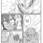 Ein Manga mit drei Figuren in verschiedenen Panels. Texte: "WABER", "...!", "ACH, DU WARST DAS?" Emotionen: Verwirrung, Überraschung.