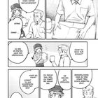 Eine junge Frau schenkt Kaffee nach und spricht mit einem älteren Mann über Schule und finanzielle Engpässe. Manga-Stil.