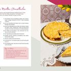 **Uromas Marillen-Streuselkuchen:** Rezeptbeschreibung mit Zutaten, Zubereitungszeit und Tipps. Bild mit Kuchen und Kaffee.