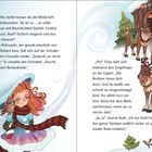 Text über Winterluft, Rudi und Finja. Links ein Mädchen mit Vogel auf der Schulter, rechts dekorierte Rentiere vor einer Hütte.