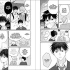 Zwei Seiten eines Mangas mit mehreren dialogreichen Panels und emotionalen Reaktionen der Charaktere.