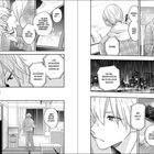 Comic-Stil mit zwei Jungen. Texte sprechen über Treffen, Besorgnis und Entscheidungen. Eine Stadt im Regen im Hintergrund.