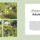 Text: „Lebensräume“, „Hinweis: Alle in den folgenden Kapiteln...“

Links sind Gartenbilder, rechts Text auf weißem Hintergrund.