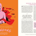 **BINDUNG, CO-REGULATION + NERVENSYSTEM**  
Illustration: Eine rosa figurative Frau mit rotem Schatten auf orangefarbenem Hintergrund.