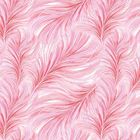 Rosa Federmuster mit geschwungenen, eleganten Linien, die sich wiederholen und an zarte Vogel- oder Blumenfasern erinnern.