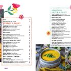 INHALT: Getränke & Snacks, Vorspeisen, Suppen & Salate. Bilder von Getränken und bunten Speisen mit Dekoration.