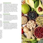 Texte: "PROTEINE IM KÖRPER, Baumaterial... Balance-Akrobaten". Links Text über Proteine, rechts Gemüse und Nüsse arrangiert.