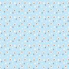 Blaue, nahtlose Illustration mit Eisbär-Gesichtern, Bäumen und Schneeflocken.