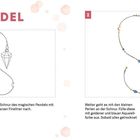 PENDEL. Zeichne die Schnur des magischen Pendels mit einem schwarzen Fineliner nach. Illustration von Ketten und Formen.