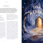 Energötische Hausreinigung, Das Julfest, Das Geburtsfest der Sonne. Winterlicher Wald mit erleuchteter Tür und Sternen.