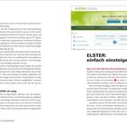 Seite 32 und 33. "ELSTER: einfach einsteigen" in großer Schrift. Screenshot eines Steuerportals, Els­ter erklärt.