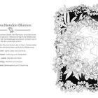 "Die leuchtenden Blumen" beschreibt symbolische Bedeutungen von Blumen. Rechts ist eine Illustration des Mondes umgeben von Blumen.