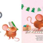 Links: "Und wirklich wahr: Die Maus blieb weg..."  
Rechts: "Sagt jemand nun, bei ihm zu Haus..."  
Illustration: Eine Maus in einer Tasse und beim Dekorieren eines Baums.