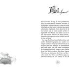 Titel: "Eblisfeuer". Text über Alea in einer Koje, auf einem Segelschiff, in den Highlands. Illustration von Tintenflecken.