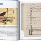 TECHNOLOGICAL INVESTIGATIONS. Links: Zirkuszelt-Skizze mit Publikum. Rechts: Bauzeichnung eines Querschnitts.