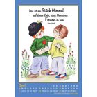 Text: "Das ist ein Stück Himmel auf dieser Erde, eines Menschen Freund zu sein. Petra Würth." Zwei freundliche, gezeichnete Kinder.