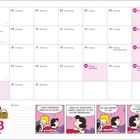 Kalender für März, mit Ostermontag am 29. Comic darunter: "Einige Ehemänner lieben es zu kochen ...". Snoopy mit einem Osterei-Korb.