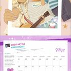 Einzigartige Handyhülle: Durchsichtige Hülle, Landkarte, Washitape, Blumen. Mädchen mit Gitarre und Handy. März-Kalender.