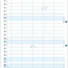 Kalender für März mit Wochentagen und Ereignissen. Illustration: Katzen, Vogel, Baum. Texte: "Die Freundschaft suchen", "Den Vogel freilassen".