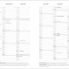 Kalender für Januar bis Juni 2027 mit Feiertagen: Neujahr, Heilige Drei Könige, Aschermittwoch, Valentinstag, Ostern, Pfingsten.