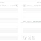 Kalenderseite mit Daten vom 8. bis 10. Januar, Tage Freitag bis Sonntag, mit Platz für Notizen und kleiner Monatsübersicht.