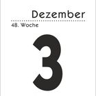 "48. Woche, Dezember, Freitag, 3" in einfacher schwarzer Schrift vor weißem Hintergrund.
