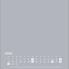 Text: März-Kalender mit bedeutenden Terminen: 8. Frauen-, 20. Frühlingsbeginn, 26. Kar-, 28. Ostern/Sommerzeit, 29. Ostern.