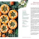 Blätterteig-Sterntaler mit Spinat-Frischkäse-Füllung. Rezept mit Zutatenliste und Anleitung daneben.