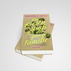 Text: "Jennifer E. Smith. Ein Riesenspaß für die ganze Familie. Roman." Cover mit grüner Pflanze auf beigem Hintergrund.