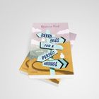 Text: "SEVEN RULES FOR A PERFECT MARRIAGE". Illustration mit Wegweisern in einer Landschaft.