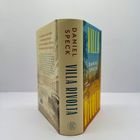 Buchumschlag von „Villa Rivolta“ von Daniel Speck, zeigt den Buchrücken und Teile der Vorder- und Rückseite.