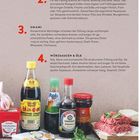 2. Frische Füllung: Frische, Bindung, Textur. 3. Umami: Würzträger für Länge. 4. Würzsaucen & Öle: Kontraste und Geschmacksprofil. Darunter asiatische Zutaten.