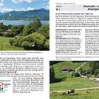 "Neureuth – Gindelalm – Baumgartenschneid, 5.45 h, 16.5 km. Große Höhenwanderung über dem Tegernsee." 

Oben: Berge, See und Wald; unten: Wiesen mit Kühen und Almhütten.