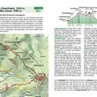 Überschrift: "Über den Zwercheck, 1333 m, zum Großen Osser, 1293 m." Detailreiche Wanderkarte mit Routen und Höhenprofil.