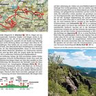 Karte zeigt Wanderweg "Malerweg" in Sächsischen Schweiz. Text beschreibt Etappen, Startpunkt Altendorf, Höhepunkte und Ausblicke.