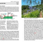 Titel: Rundweg Paul do Mar  
Beschreibung: Küstenrunde im Westen, 5.45 Stunden, 17,7 km.  
Text: Erklärt den Weg und die Bedingungen.  
Rechts: Foto von lila Blumen an einem Pfad.