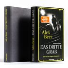 Buchcover von "Das dritte Grab" von Alex Beer, zeigt einen Schatten einer Person unter einer Lampe.