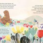 Text: „Und dann war sie zu sehen...", „es ist gar nicht schlimm...", „Wisst ihr“, sagte sie leise.

Illustration: Bär mit Mütze und roten Stiefeln in Blumenwiese.